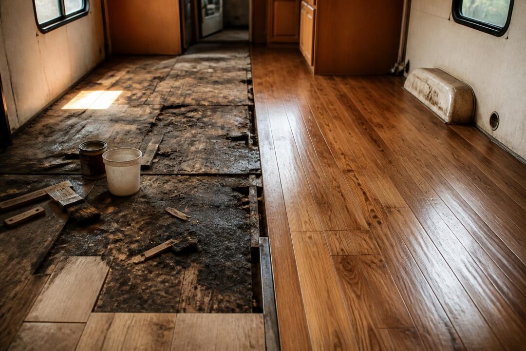 découvrez comment évaluer et réparer un plancher de caravane pourri : conseils pratiques pour sauver le sol ou décider s'il faut tout refaire.