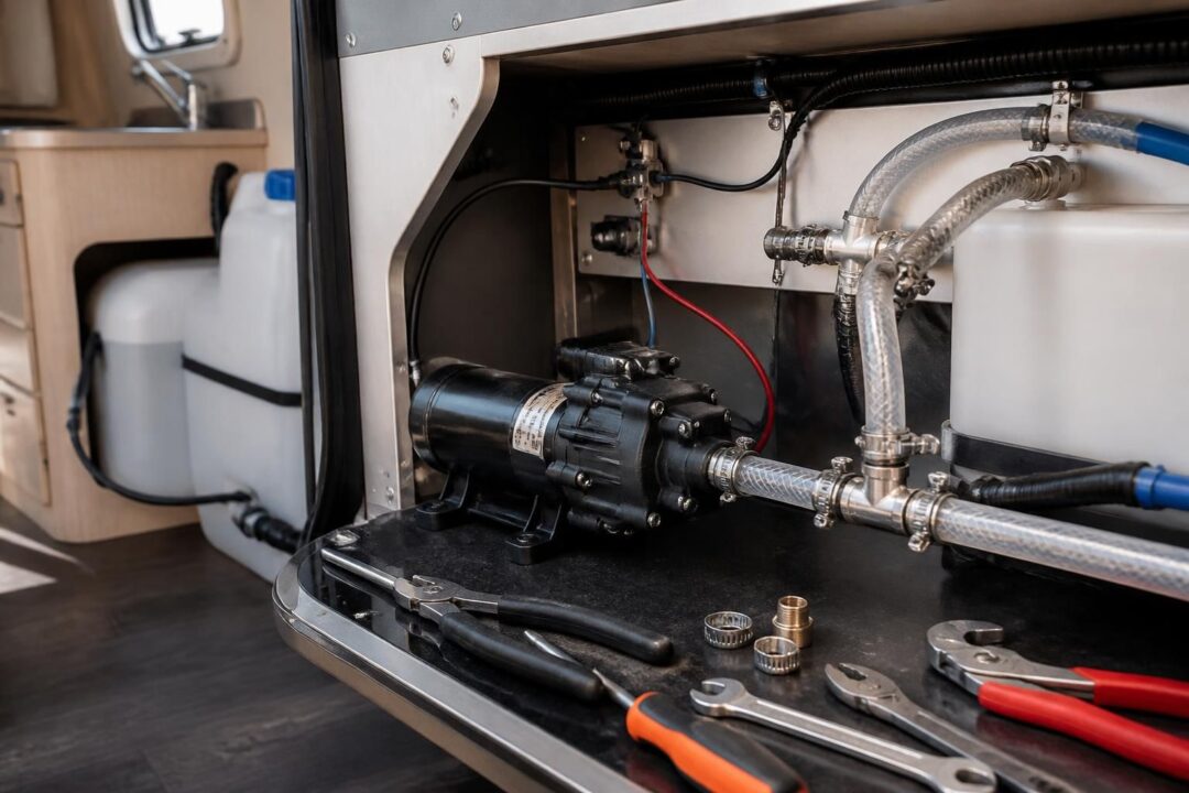 découvrez comment choisir, raccorder et dépanner vous-même votre pompe à eau de camping-car pour une autonomie en eau optimale lors de vos voyages.