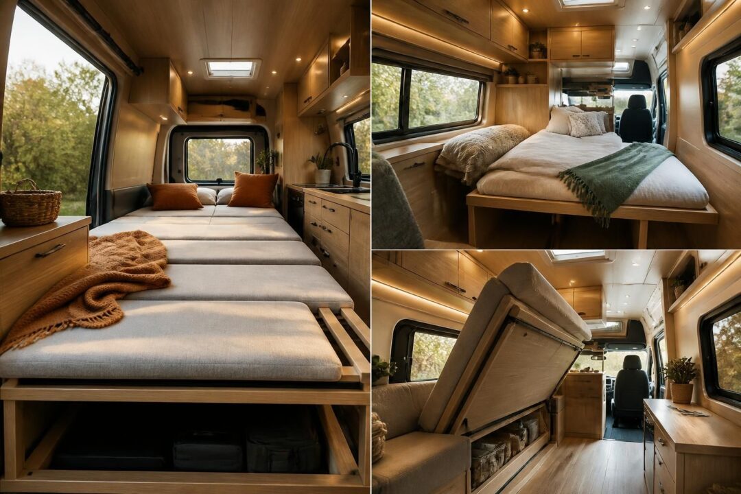 découvrez comment choisir entre un lit peigne, fixe ou rabattable pour votre van aménagé afin d'optimiser l'espace et le confort lors de vos voyages.